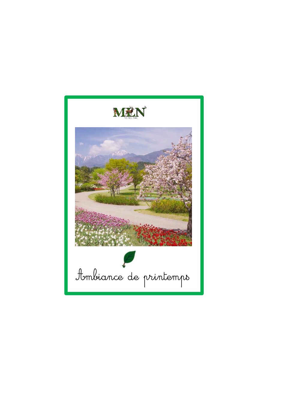 Nomenclature ambiance de printemps cursive