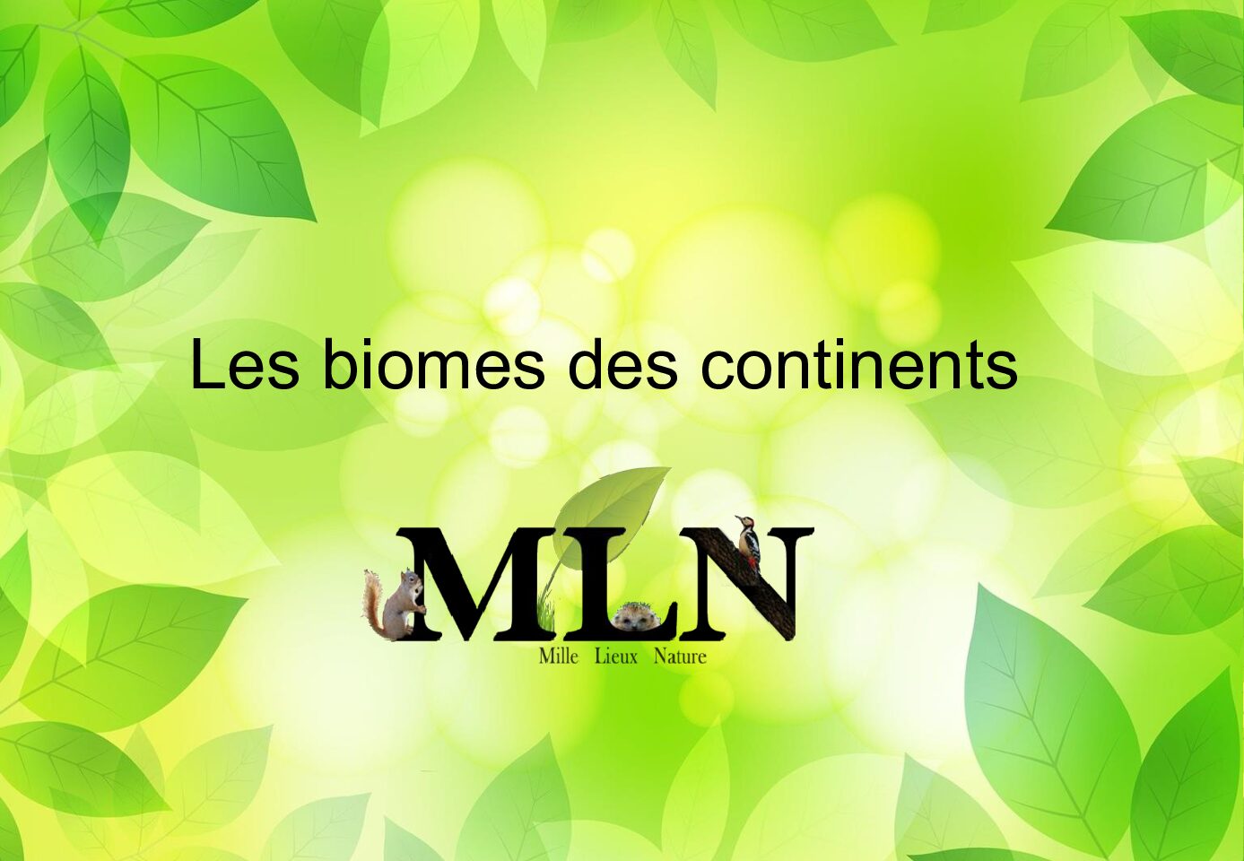 Les biomes des continents