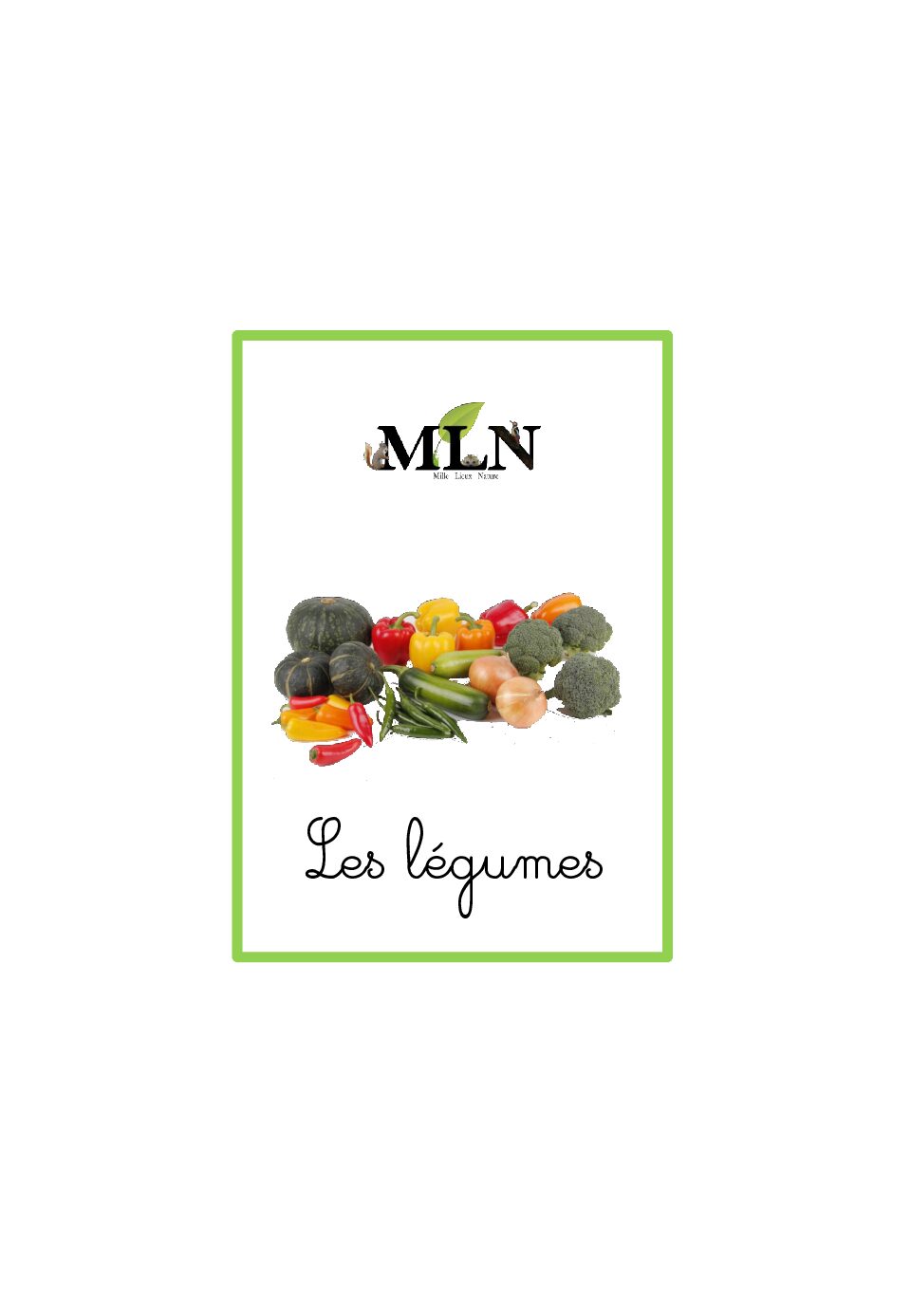 Les légumes en cursif