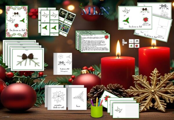 Les plantes de Noël cursif